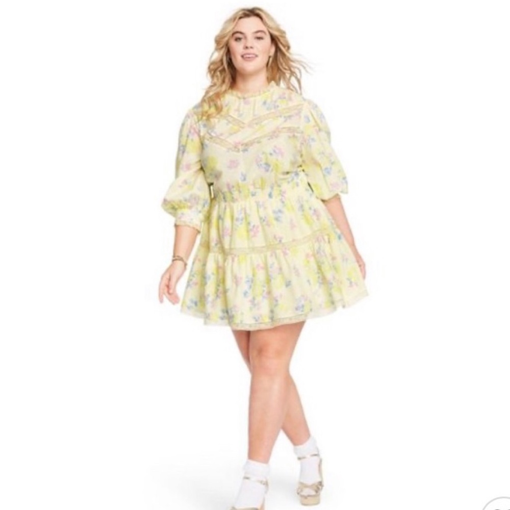 LoveshackFancy Pintucke Yoke Dress Light Yellow